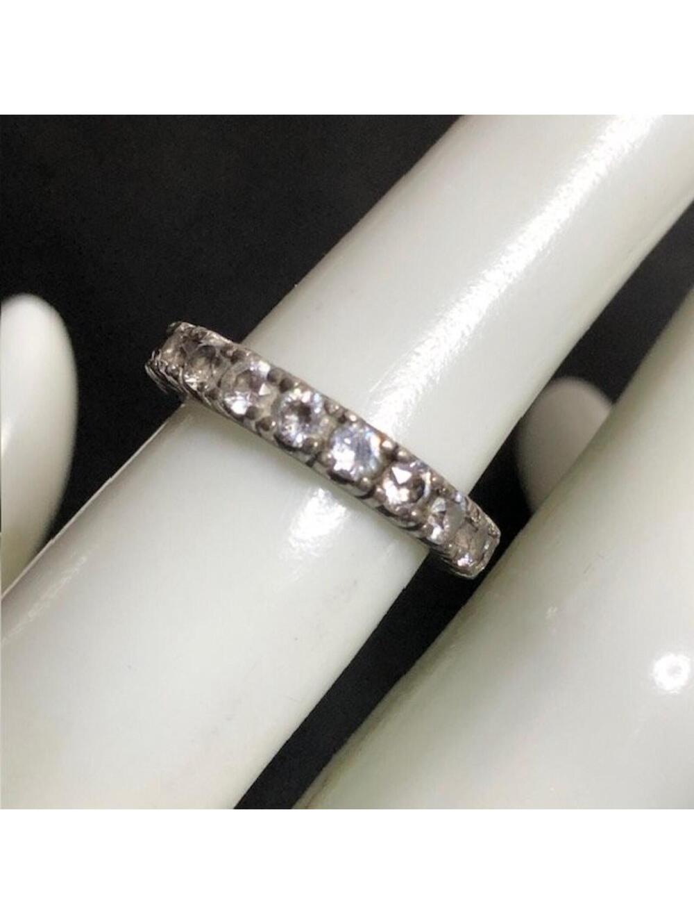 9653 SETA 925 Sterling Silver CZ Eternity Band Ring Size 5 3grams